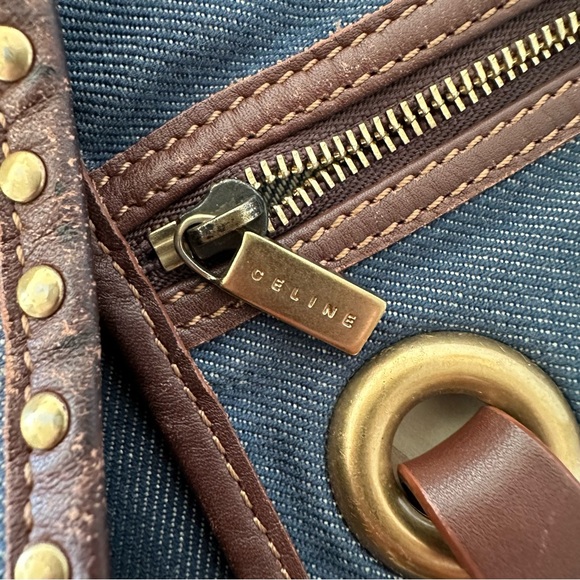 CELINE - Vintage Denim Tote Bag (Macadam Monogram) - Picture 8 of 11